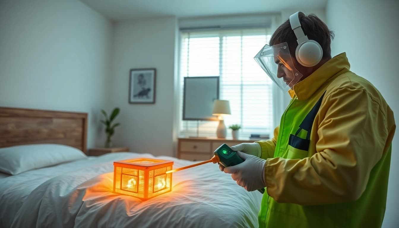 Implementing effective bed bug pest control with a focused inspection in a clean environment.