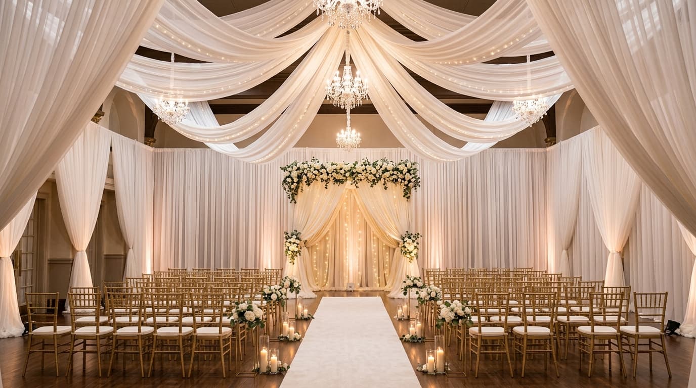 Pipe and drape rentals to transform your wedding venue
