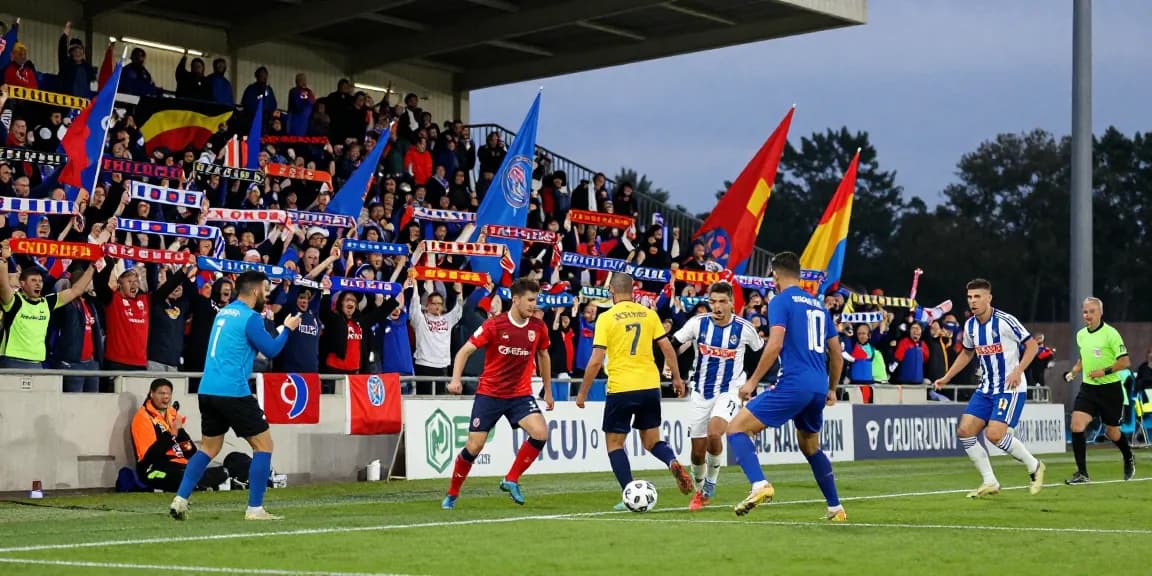 Exciting kora live football match atmosphere with passionate fans cheering