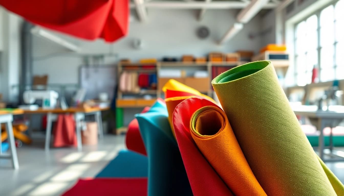 Explore vibrant lap stof textures arranged beautifully in a modern workspace.
