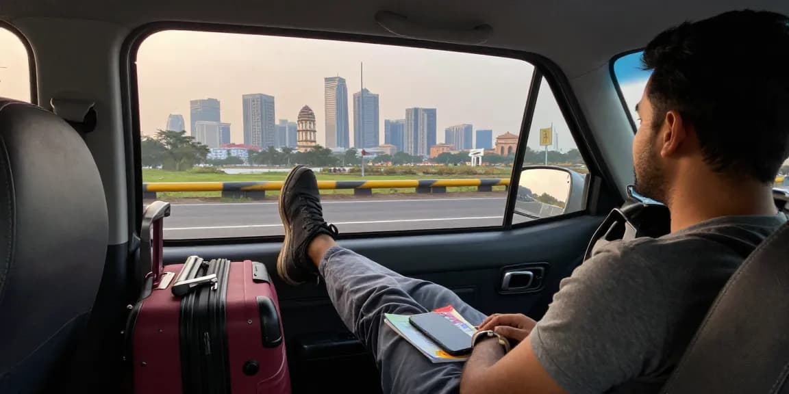 Outstation Cabs provide a scenic journey through Mumbai, featuring iconic landmarks and a comfortable interior.