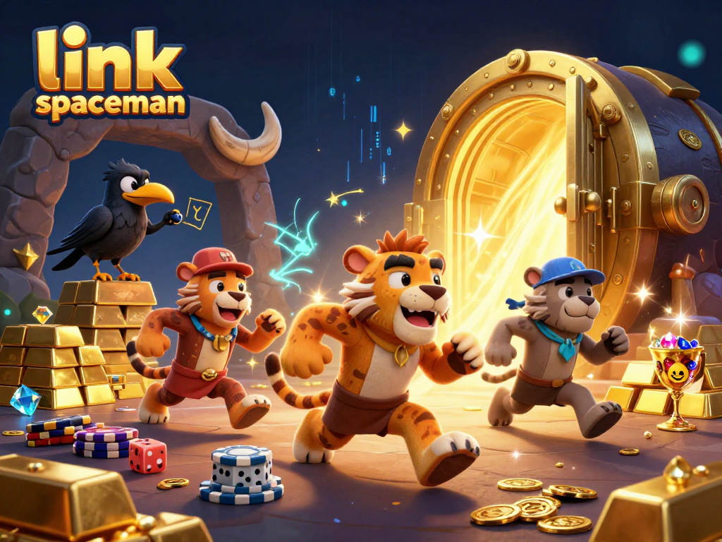 Engage with the thrill of gaming in a vibrant casino scene with link spaceman and unique characters.