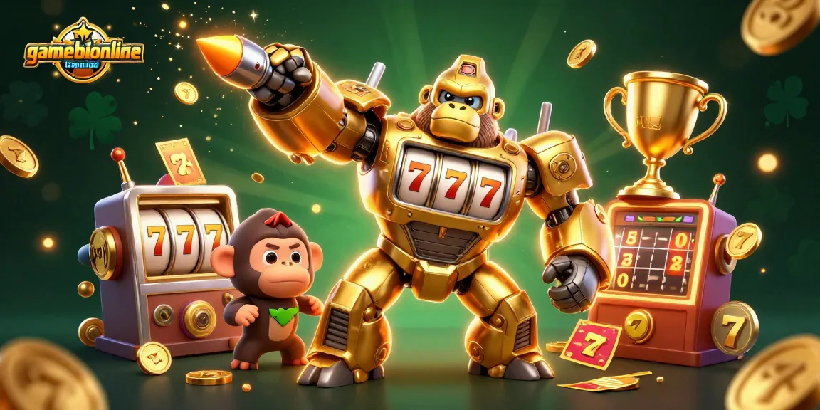 Experience the thrill of gamebaiionline with dynamic action and vibrant casino elements in a 3D illustration.
