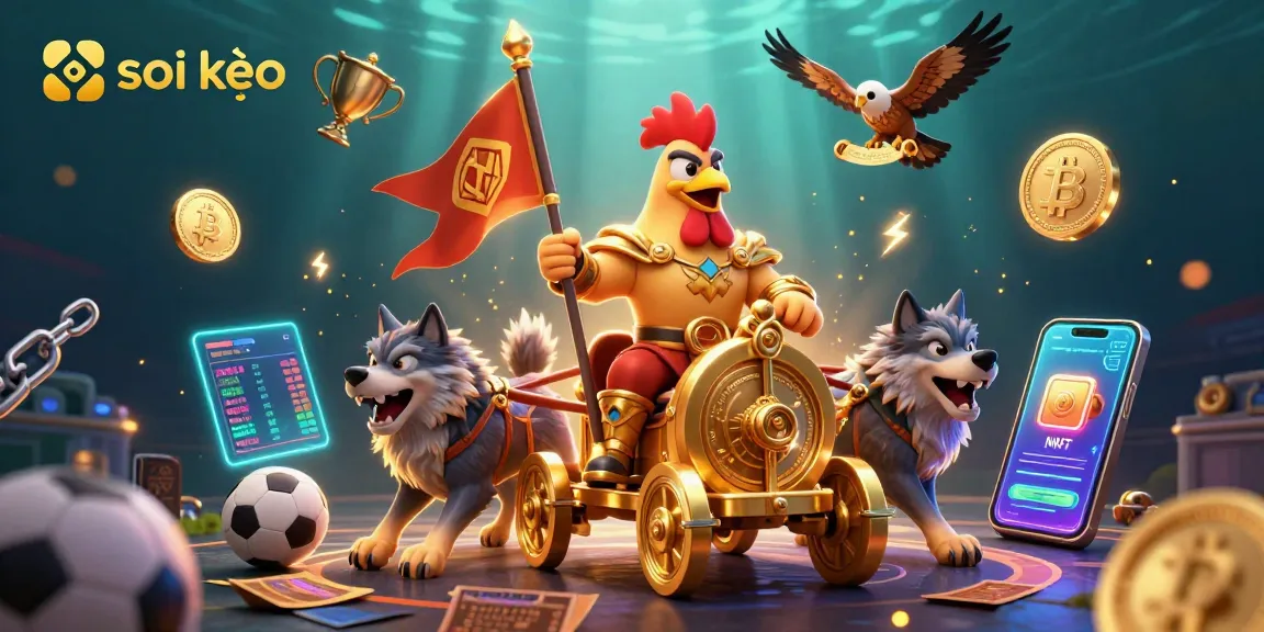 Place bets wisely with soi kèo, featuring a dynamic 3D sports betting scene.