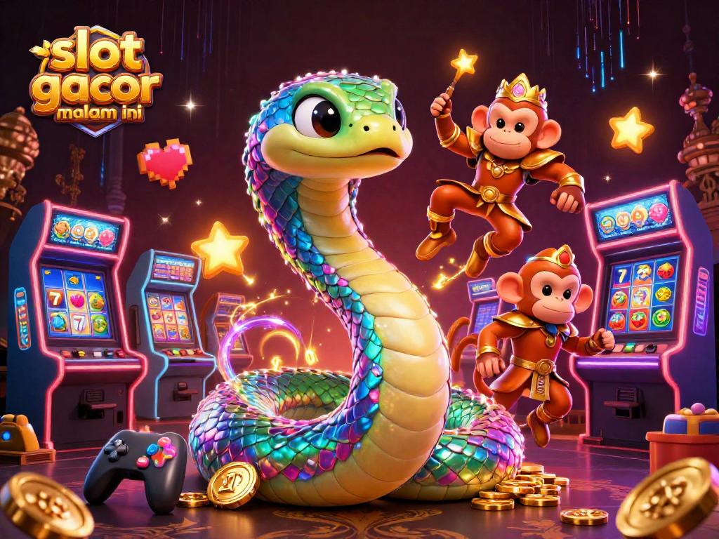 Experience thrilling wins with slot gacor malam ini, featuring colorful slot reels and lively characters.