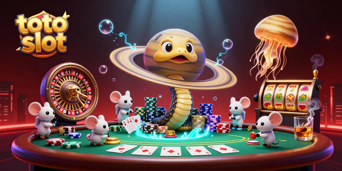 Menang di toto slot dengan grafik menarik dan elemen kasino yang cerah.