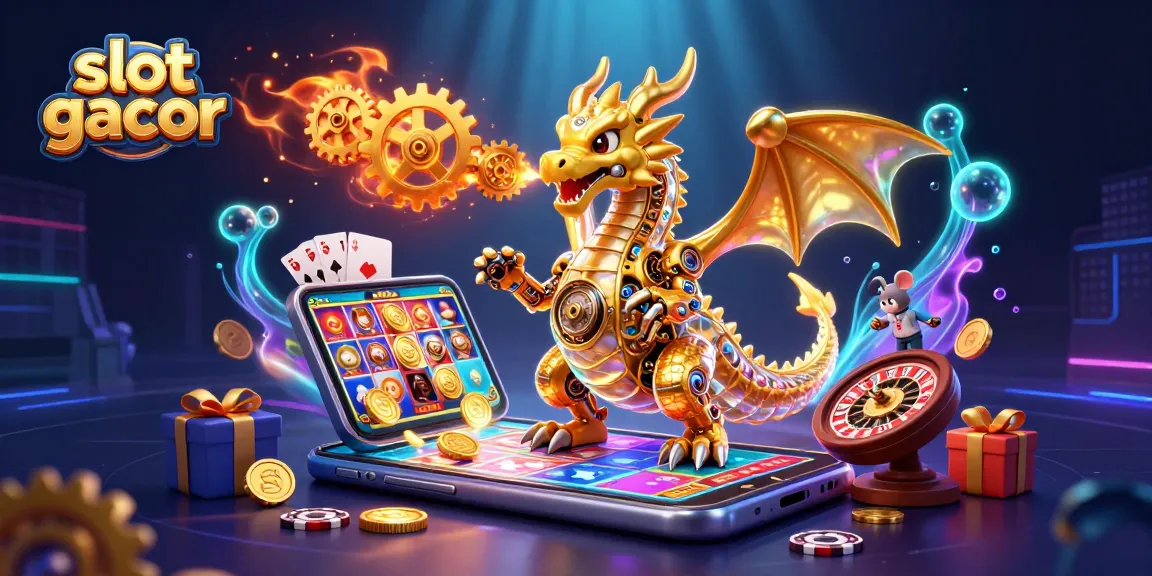 Experience the excitement of slot gacor with vibrant gaming elements and a fantastical dragon!