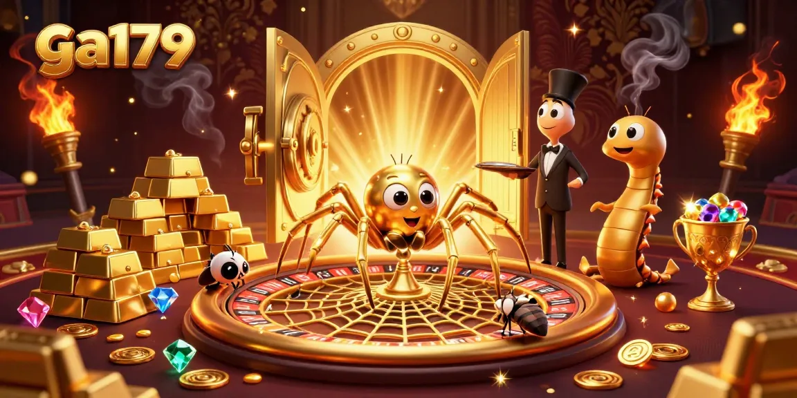 Spin the roulette of fortune with ga179's 3D gaming spectacle, featuring vibrant characters and treasures.