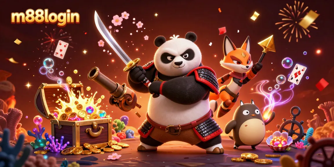 Experience the thrill of play with m88login's exciting characters and vibrant casino elements.