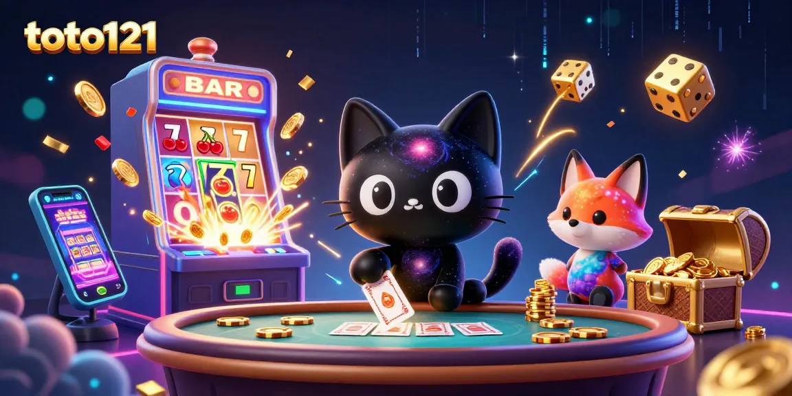 Win big with exciting games at toto121, featuring cosmic adventures and vibrant casino elements.