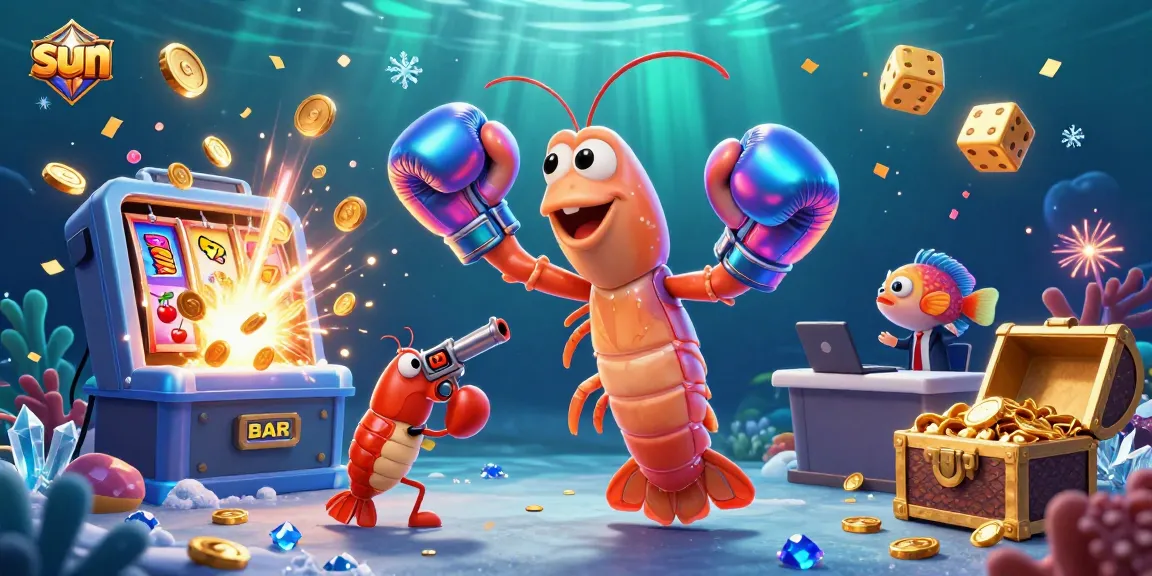 Celebrate jackpots at Sun online casino with vibrant characters and exciting game elements.