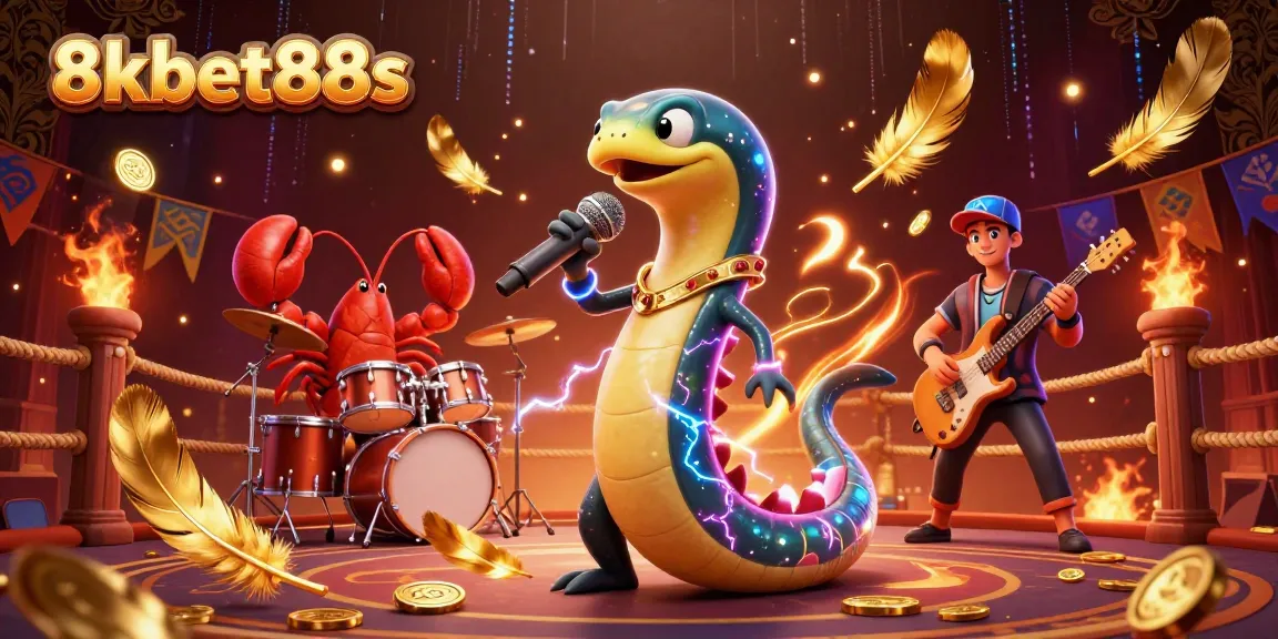Engage in exciting casino action with the vibrant 8kbet88s underwater DJ scene featuring electric eel, lobster, and seahorse.