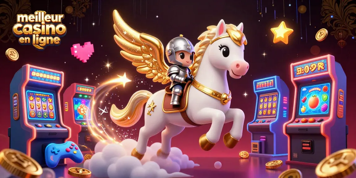 Jouez dans le meilleur casino en ligne avec un cheval céleste et un chevalier dans une scène vibrante