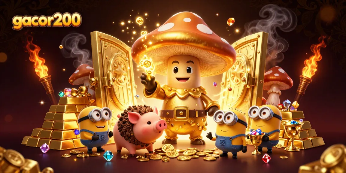 Menangkan bonus besar di gacor200, dengan ilustrasi penyihir kerajaan alat slot yang penuh harta karun.