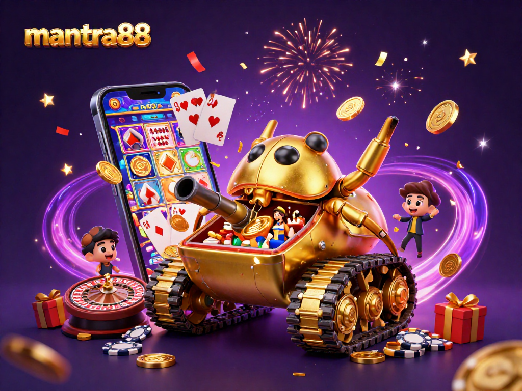 Experience mantra88's vibrant casino adventure with golden elements and gaming excitement!