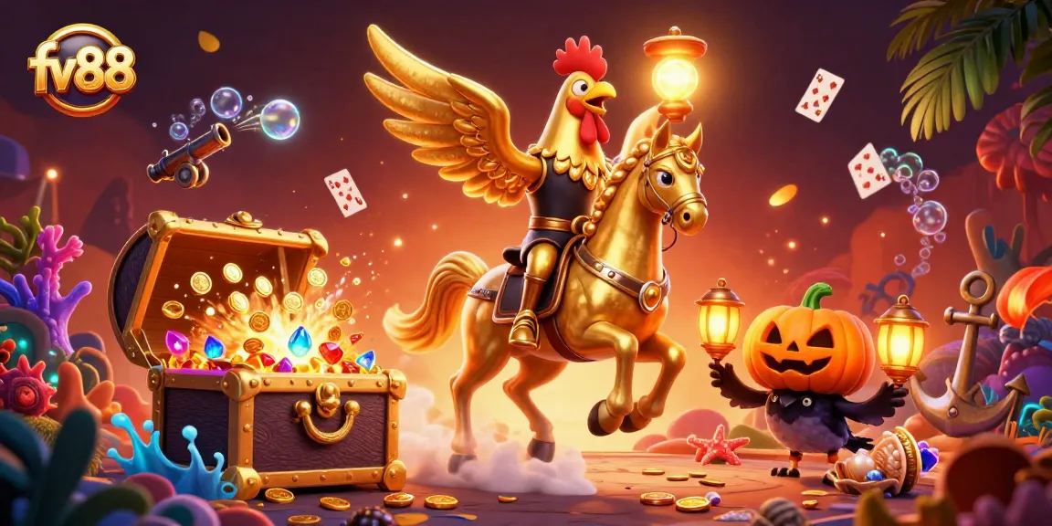 Experience thrilling moments at fv88 with immersive golden rooster characters and casino action!
