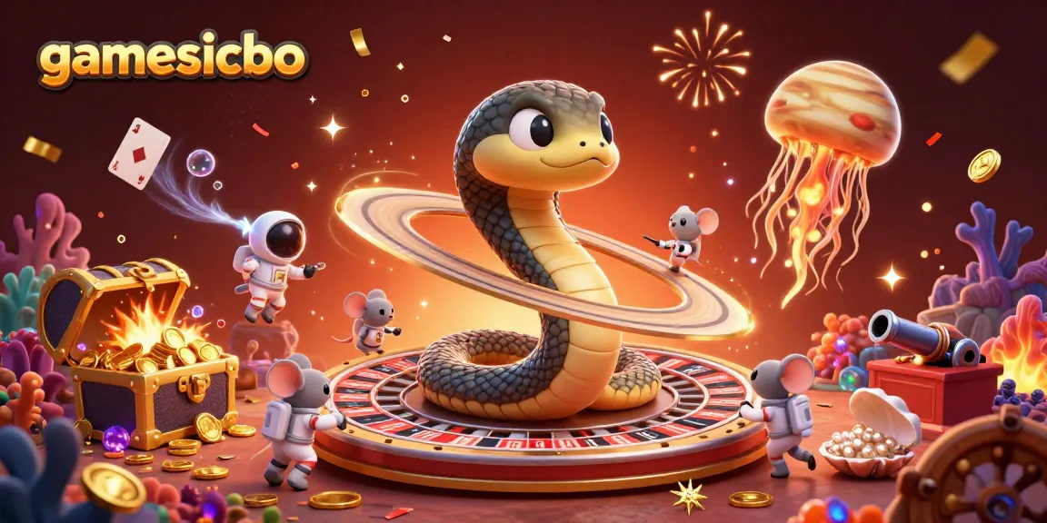 Engage in gamesicbo with vibrant cosmic characters, showcasing immersive casino elements and exciting gameplay.
