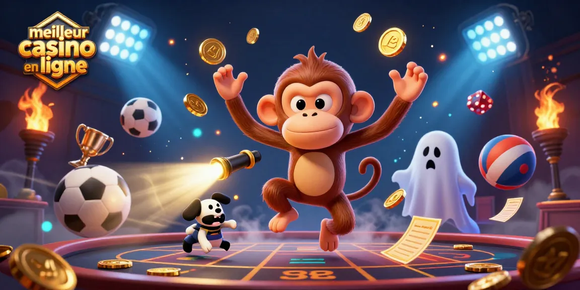 Jouez au meilleur casino en ligne avec des pièces d'or, des cartes et un singe poltergeist malicieux.