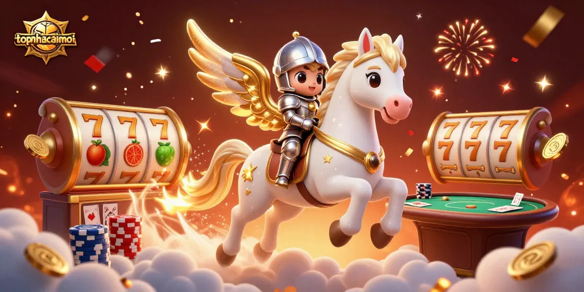 topnhacaimoi brings luck with a celestial knight and magical casino elements