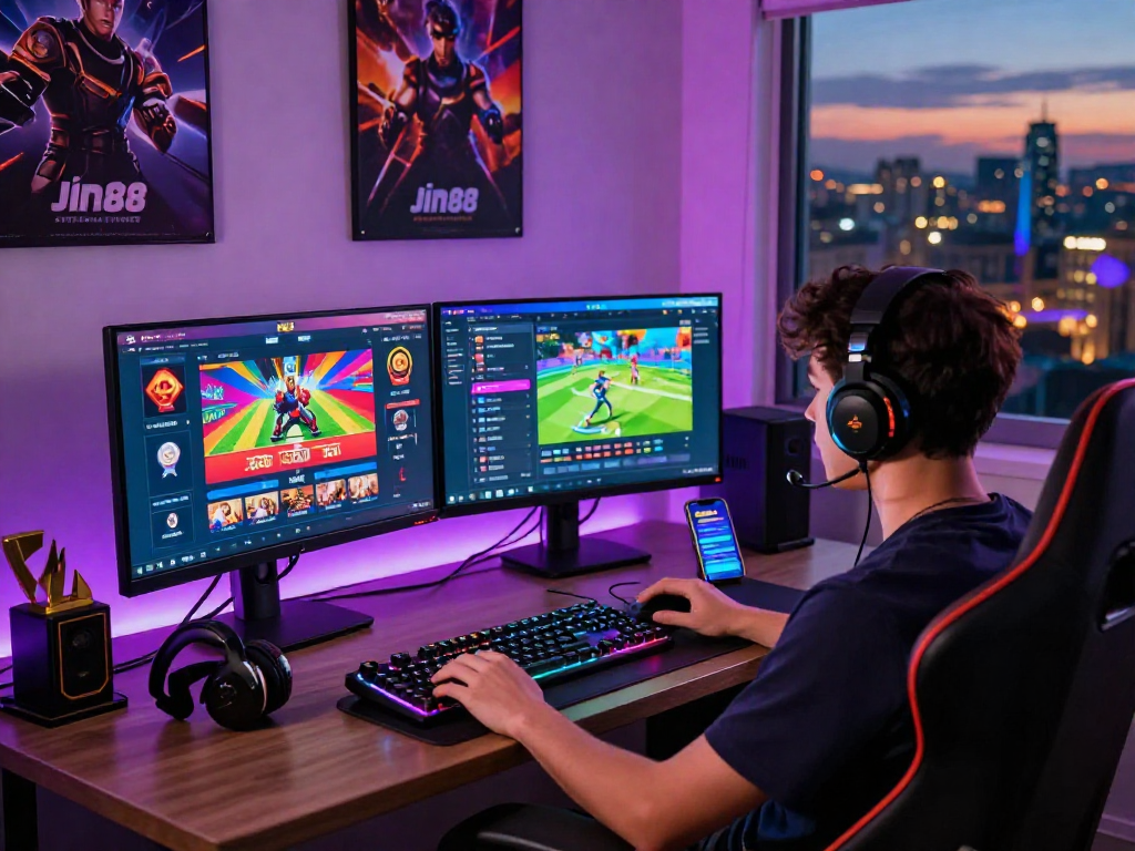 Người chơi đăng ký Jin88 trong không gian game hiện đại với công nghệ tiên tiến.