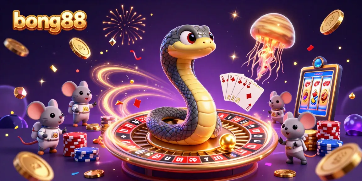 Experience the thrill of bong88 with astronaut mice betting on a cosmic roulette wheel in a vibrant casino scene.