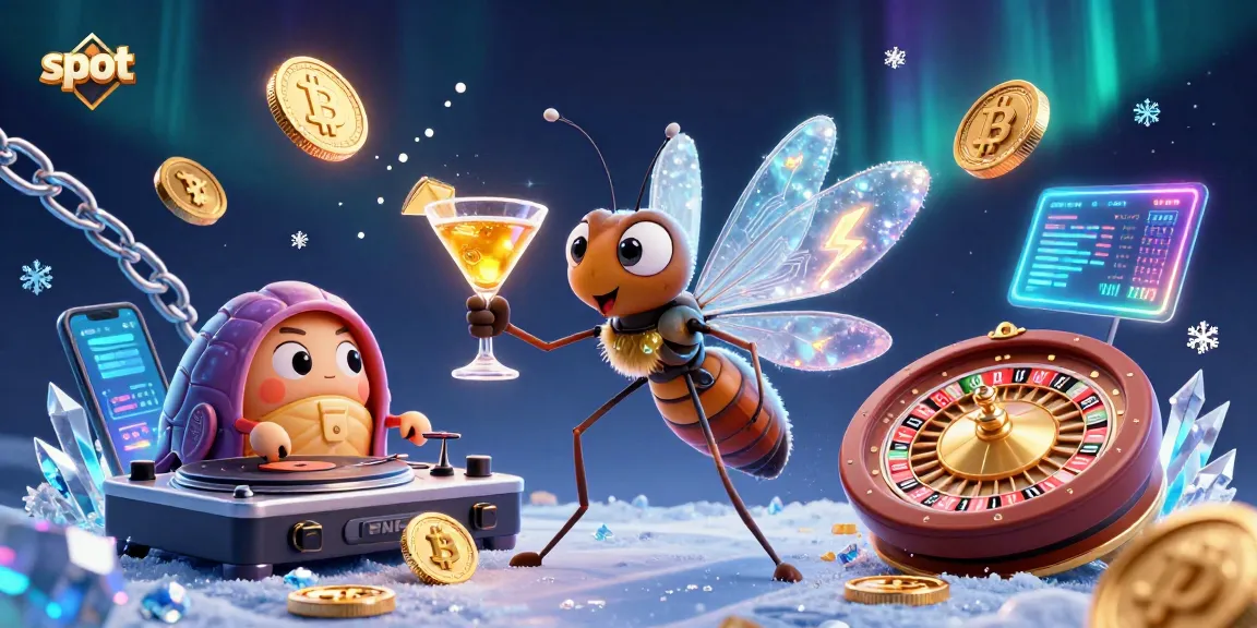 Spin the slot reels with a unique frozen-in-amber mosquito mascot and a trilobite DJ in this vibrant 3D scene.