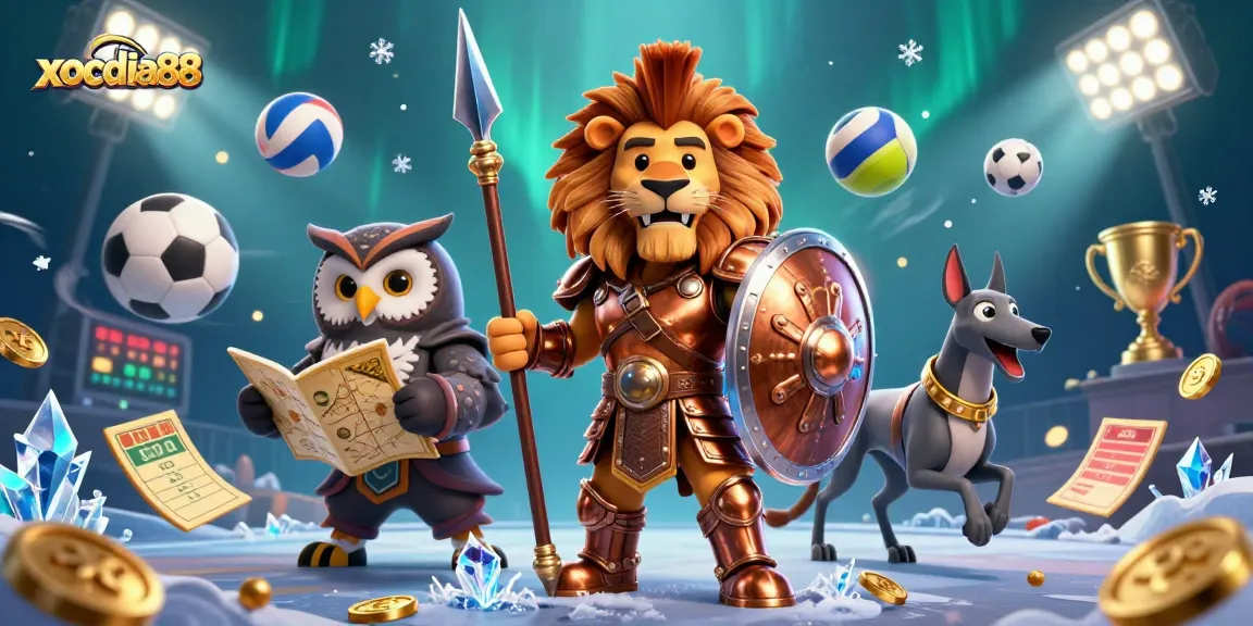 Experience the excitement of xocdia88 with a vibrant 3D casino scene featuring dynamic elements and characters.