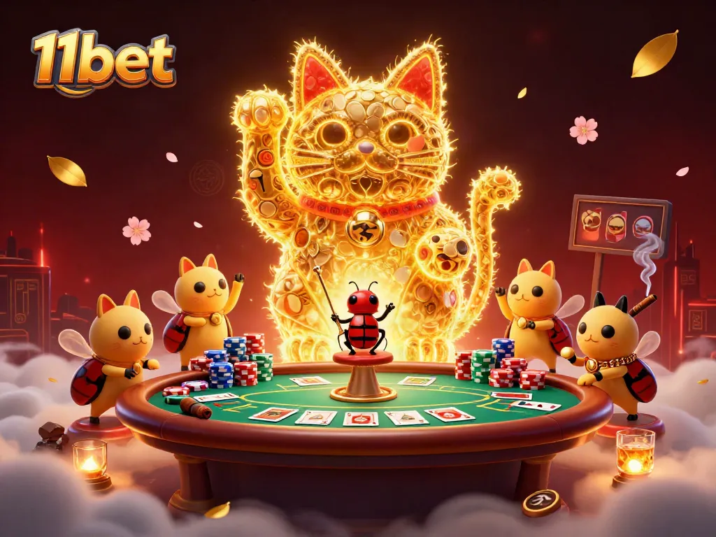 Engage with 11bet's dynamic casino experience featuring vibrant characters and game elements.