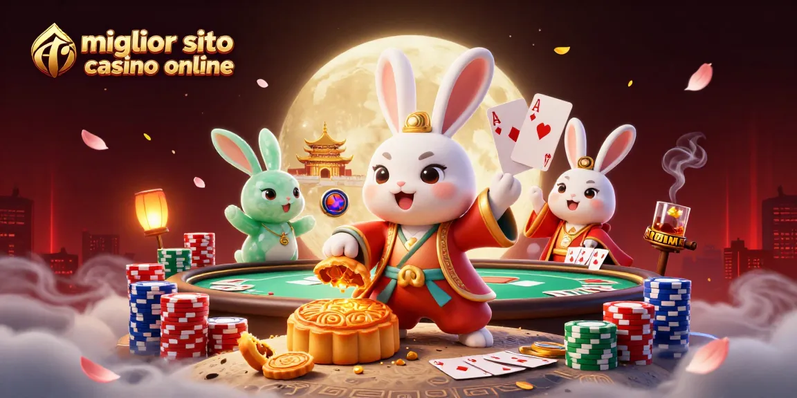 Gioca al miglior sito casino online con un'illustrazione 3D della luna e elementi di poker.