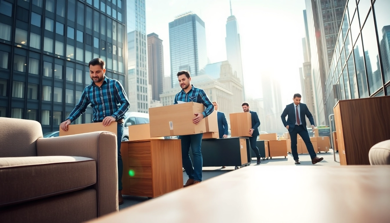 Efficient team showcasing Commercial Moving Services NYC during office relocation in NYC.