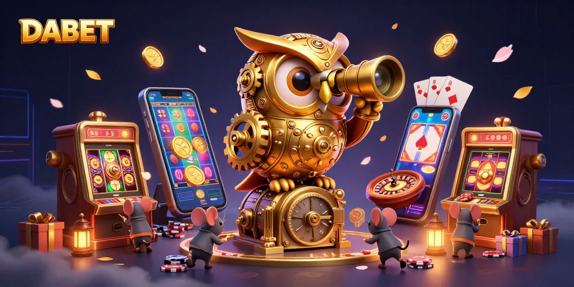 DABET captivates players with an enchanting 3D casino scene, showcasing thrilling slot games and vibrant elements.