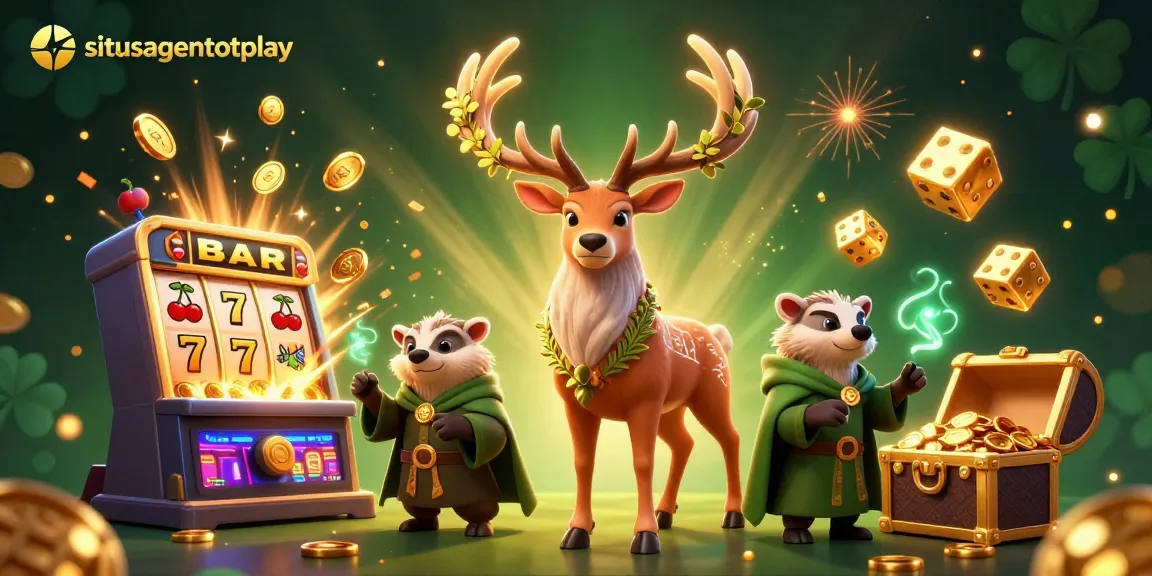 Situsagentotoplay menghadirkan keseruan mesin slot 3D dengan kemenangan besar, dikelilingi cahaya dan koin berkilau.