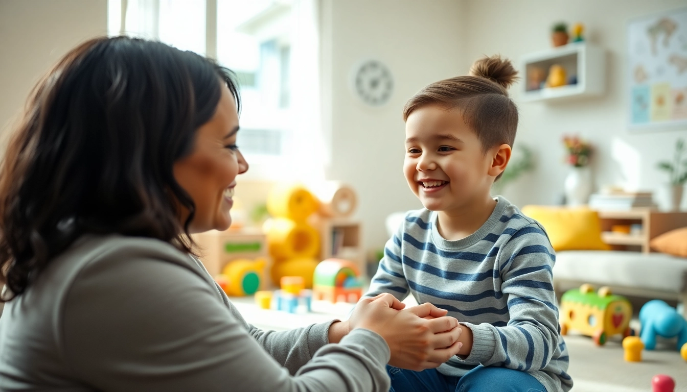 Engaging ABA therapy in Troy session with a therapist and child in a warm office setting.