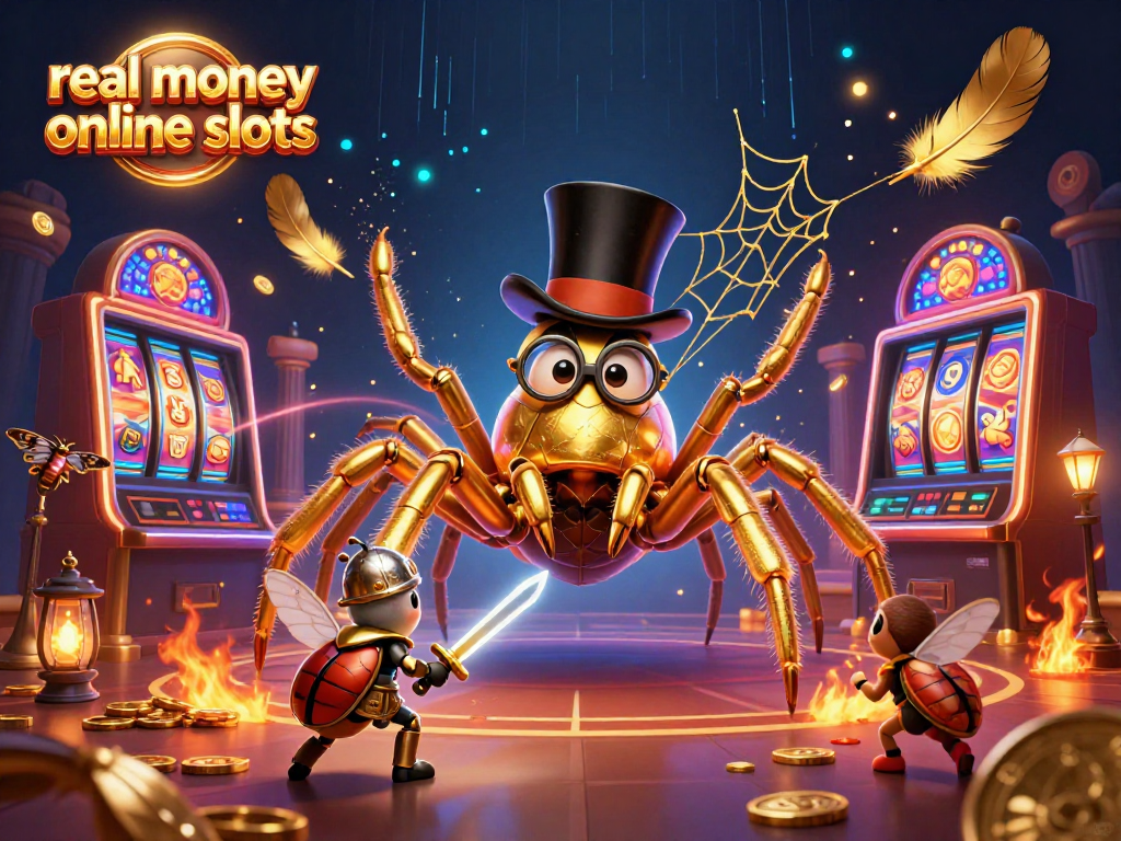 Experience thrilling real money online slots amidst vivid casino adventures featuring unique characters.