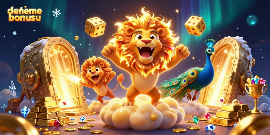 Experience deneme bonusu excitement with our vibrant 3D casino illustration filled with gems and gold.