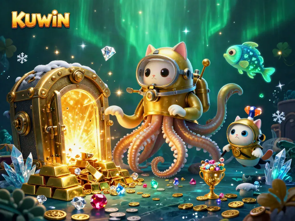 Experience winning thrills with KUWIN's jackpot adventure featuring an enchanting kraken and treasure.