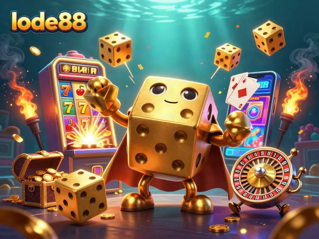 Experience the excitement of lode88 with vibrant casino animations featuring iconic gaming symbols.