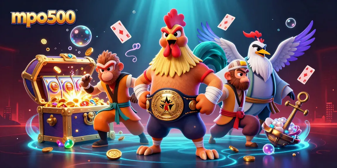 Experience excitement with mpo500 as a fierce Muay Thai rooster and martial artists gather to celebrate at the casino.