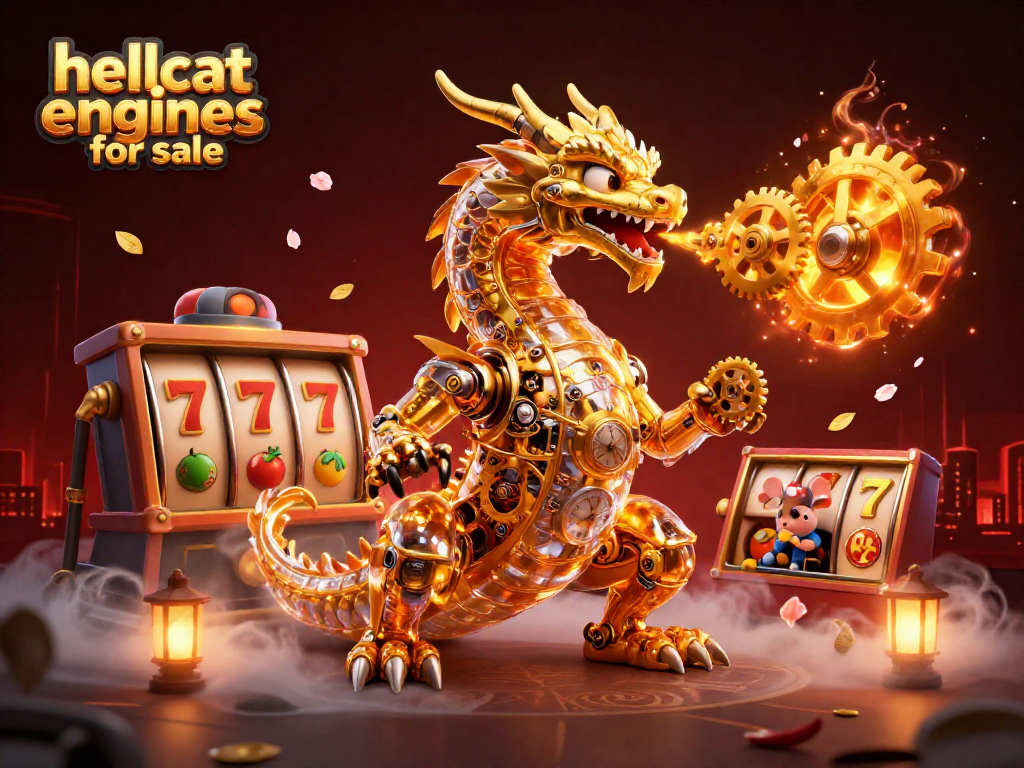 Experience thrilling gameplay with hellcat engines for sale, featuring an animated dragon amidst casino elements.