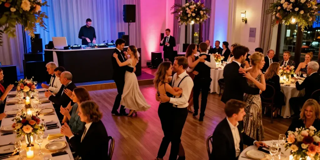 Hochzeit DJ Berlin Brandenburg sorgt für ausgelassene Tanzstimmung bei Feier.
