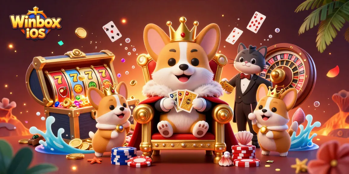 Experience winning fun with the vibrant Winbox iOS illustration showcasing engaging casino elements.