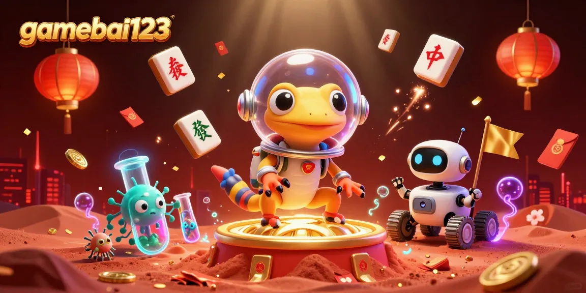 Explore exciting gaming options at gamebai123 with this vibrant casino-themed scene.
