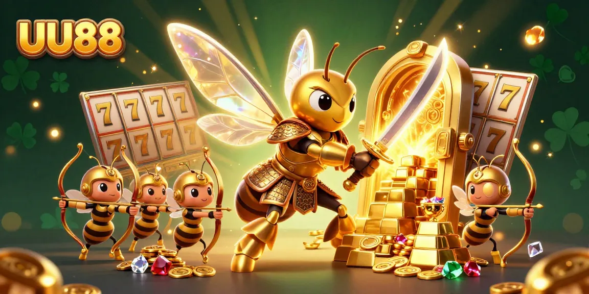 Experience UU88 thrills through vibrant gaming action, with samurai hornet and golden treasures.