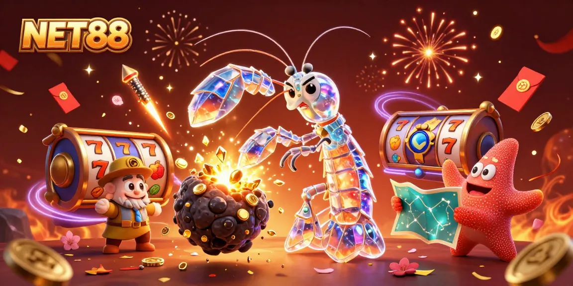 Experience the excitement of NET88 as a galactic samurai battles an asteroid bursting with treasures.