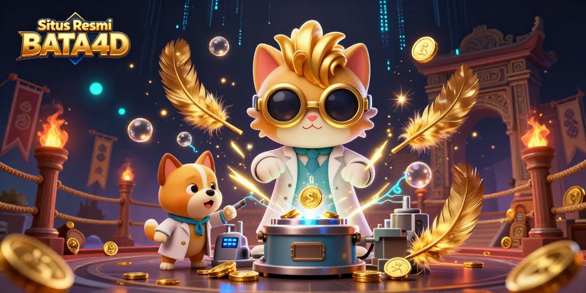 Experience gaming fun with the vibrant scene of Situs Resmi BATA4D filled with gold coins and dynamic elements.