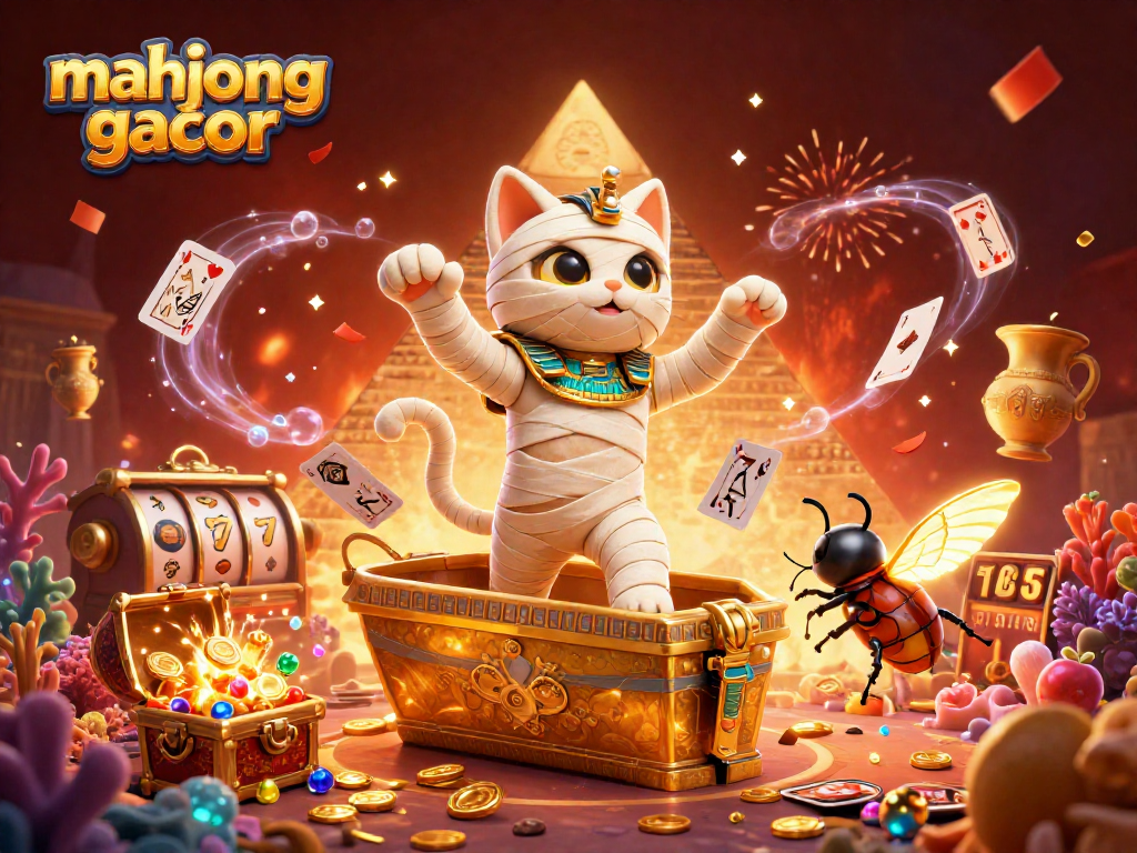 Experience the thrill of mahjong gacor with vibrant scenes of gaming characters amid casino excitement.
