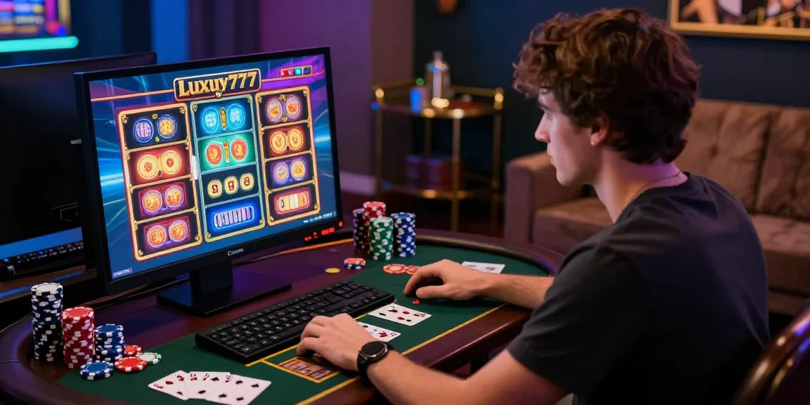 Aktivitas LUXURY777 Login dengan pemain yang fokus pada permainan slot, suasana kasinonya menarik.