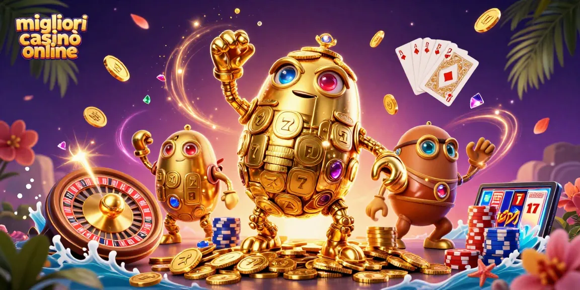 Scopri i migliori casinò online con avventurosi golem d'oro e effetti scintillanti.
