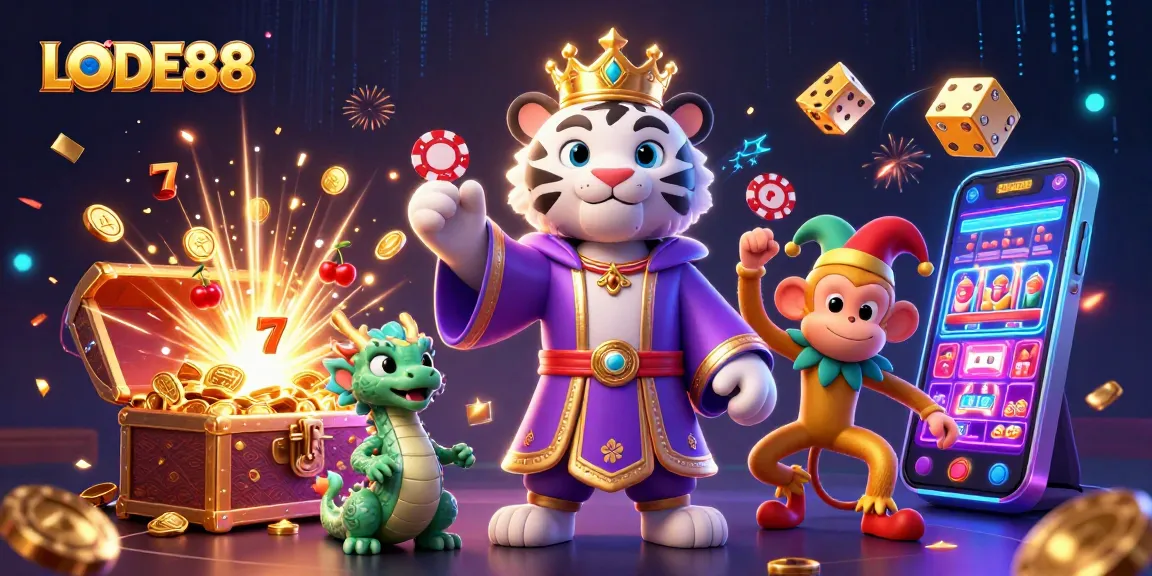 Experience exciting jackpots with LODE88 at this vibrant casino illustration