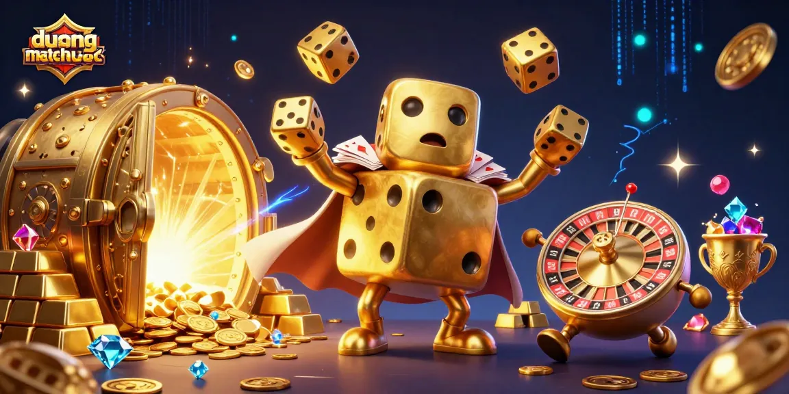 Experience duongmatchuoc's vibrant gameplay with golden dice, treasure, and roulette action.